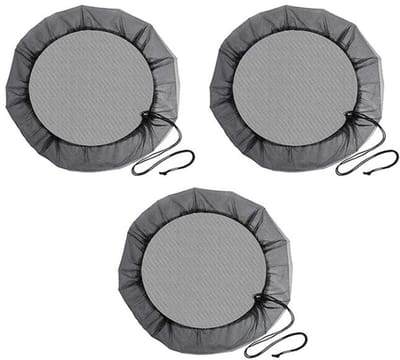 Regentonnet - 3 Stuks - Regentonhoes - Polyester - Universeel - Met trekkoord - Beschermhoes voor tankoogstgereedschap - Tuin Emmer Scherm - Geschikt voor tuinen en kamperen - 95 cm - Zwart
