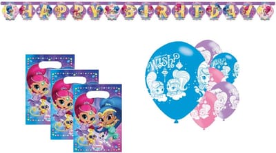 Amscan - Nickelodeon - Shimmer en Shine - Letterslinger – Feest ballonnen - 200 Cm – Uitdeelzakjes - Roze - Kinderfeest - Versiering - Verjaardag.