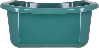 KADAX Rechthoekige wasbak, robuuste wasbak, waskom met comfortabele handgrepen, opbergcontainer, compacte reinigingsbak, kom (groen, 12 liter)