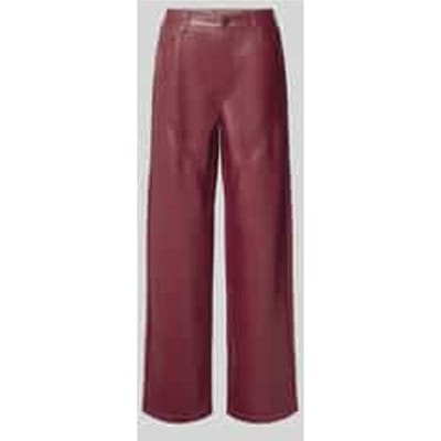 Straight fit stoffen broek in leerlook