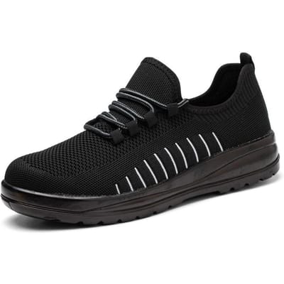 Chaussures d'assurance travail Homme Été Respirantes, Légères et Résistantes à l'usure Embout en acier, Chaussures de sécurité anti-écrasement et anti-perforation 46
