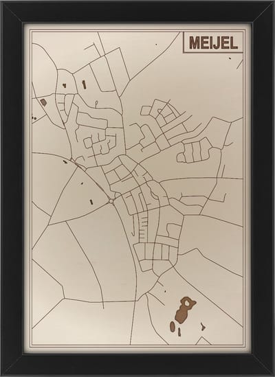 Houten stadskaart van Meijel