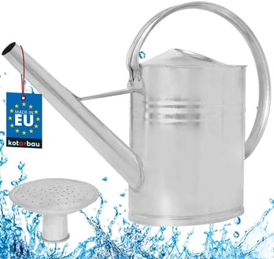 Duurzame Ovale Zinken Gieter met Sproeier - 12L Tuingieter voor Binnen en Buiten
