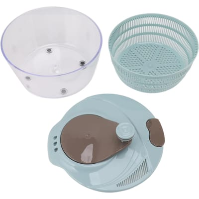 Slaspinner Plastic Tijdbesparend Snel Mixen Wasbaar Draaibaar Groentewasser voor Keuken Blauw blauw