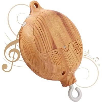 Jouet Hochet pour Bébé 0-12 Mois Jouets Mobile en Bois Sonnette de Lit Support sur Pied Support de Suspension pour Sonnette de Lit de Nouveau-né Berceau pour Nourrisson beige