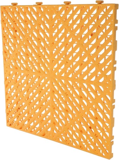 Afvoer Tegels - Koppelbare Vloer - Autowasplaats Zones - Chemisch Bestendig - 40x40x1.9 cm - Geel