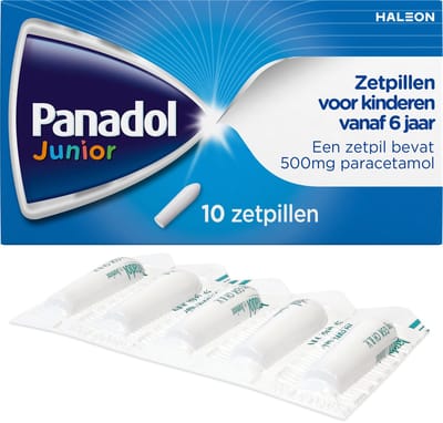 Panadol Junior Paracetamol 500mg - 1 x 10 zetpillen