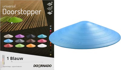 Deurstopper Rubber - Vloerstopper Deur - Voorkom Dichtslaan - Zacht Boven Hard - 11.8x2.5x2.5cm - Blauw