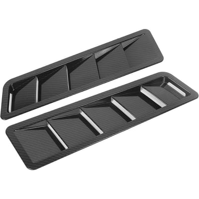 Auto Motorkap Luchtinlaat Lamellen Paneel Motor ABS Koeling Ventilatieopening Afdekking Sierlijst Accessoire Koolstofvezel gray