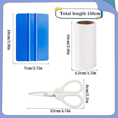 Zwembadreparatieset, onderwaterzwembadpatches, zelfklevend, waterdicht plakband, 10 x 150 cm, transparante afdichtingstape, waterdicht, met schraper en schaar, voor waterbed, zwembadfolie, luchtmatras