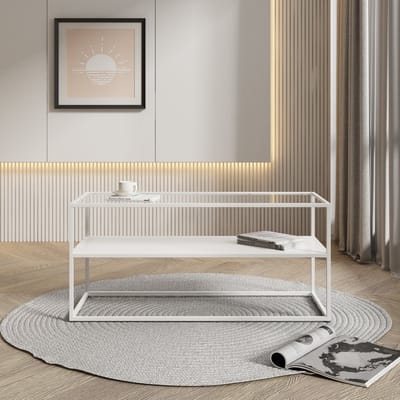 Salontafel Solund 102x43x46 cm staal wit mat