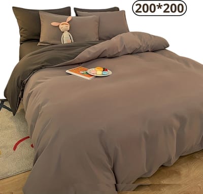 Nivard Fleece Dekbedovertrek - Fluffy Dekbedovertrek - Pluche - Dekbed - Deken - Inclusief Kussenslopen - Grijs & Rood 200x200cm