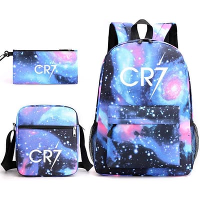 C Ronaldo schooltas + kleine schoudertas + etui drie-delige rugzak School bag 3-piece set