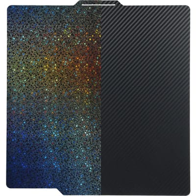 Plaque de construction PET+PEY 257x257mm Plaque en acier à ressort double face lisse avec motif ciel étoilé multicolore