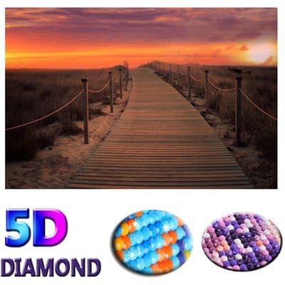 Diamant schilderij zonsondergang gloed volledige ronde boor diamant borduurwerk kruissteek 20X30CM brown