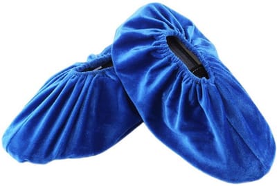 Set van 5 paar – Wasbare schoenovertrekken – Herbruikbaar – Antislip – Elastisch & stofdicht – Voor thuisgebruik – Maat voor volwassenen – blauw – EU-maten 35–44