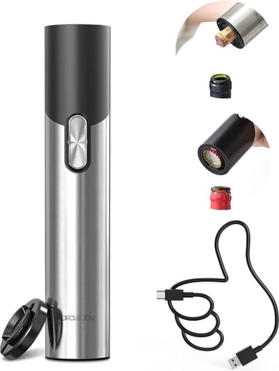 Oplaadbare Elektrische Flesopener voor Wijn en Bier - 2-in-1 Met Foliesnijder