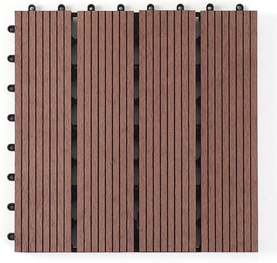 Terrastegels Composiet - Kunststof Hout Tegels - Buiten Vloeren - In elkaar Grijpend Systeem - 30x30x2cm - Bruin