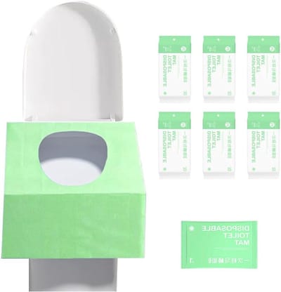 Wegwerp toiletbrilhoezen - Toiletpapier pads - Reizen en Hygiëne - Waterdicht Antislip Design - 60 Stuks - Grasgroen