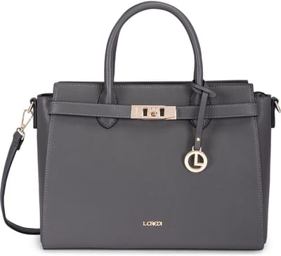 L.CREDI handtas schoudertas Konstanze Handle Bag Iron donkergrijs