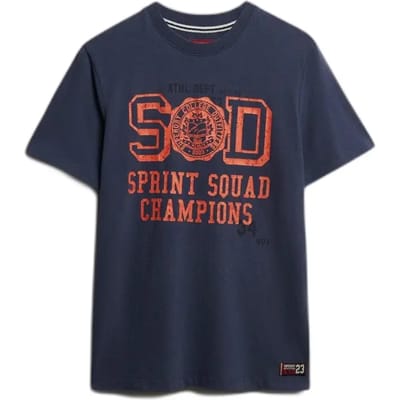 Superdry T-shirt Vintage Prep Relaxed Tee M1012363a Navy Mannen Maat - S