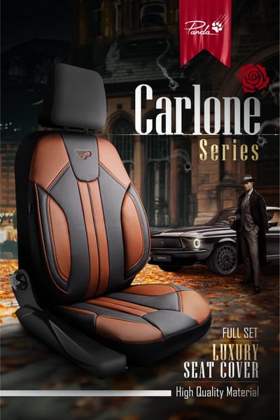 Stoelhoezen Aiways U5 2021-heden – Carlone Cognac – premium skai leer – complete set voor 2 voorstoelen – slijtvast en eenvoudig te reinigen