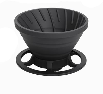 Adore Maison Barista Opvouwbare Siliconen Koffiefilterhouder – Inklapbare Pour Over Dripper – Geschikt voor Papieren Filters – Camping, Reizen & Thuisgebruik – Voor Koffie – Zwart