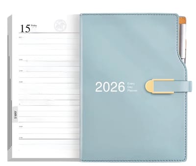 Agenda 2026 A5 Planner – Weekagenda, Dagelijks Dagboek, Kalender 2026, Notitieboek, Bullet Journal, Kladblok, Organisator, Schetsboek - Blauw