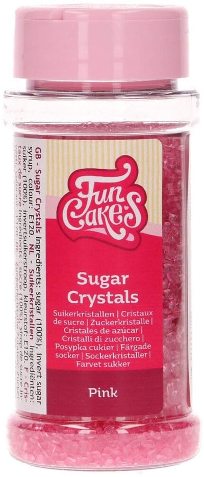 FunCakes Suikerkristallen - Roze - 80g - Gekleurde Suiker - Eetbare Taartdecoratie