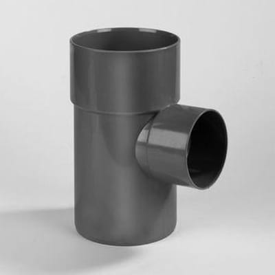 Dyka Verloop T-stuk 2x mof en 1x spie 87.5° PVC grijs keurmerk BRL52100 40 x 32mm
