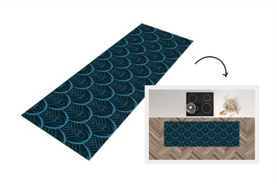 Keukenloper - Loper keuken - Art Deco - Pauwveren - Patronen - 150x50 cm - Keukenloper vinyl