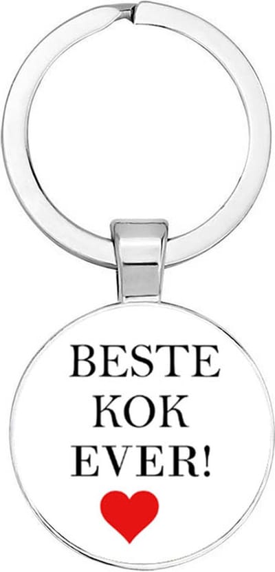 Akyol - Beste kok ever Sleutelhanger - kok - iemand die een kok is - werk - collega - beste ooit - cadeau - verjaardag - kado - geschenk - gift - verrassing - welkomst cadeau - afscheidscadeau - 2,5 x 2,5 CM
