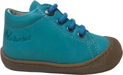 Naturino mt 18 veter bumper effen lederen schoenen Cocoon turquoise