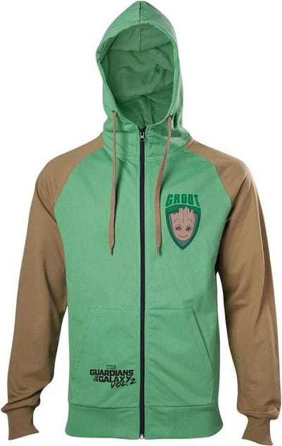 Guardians Of The Galaxy - Groot heren hoody vest met capuchon groen/bruin - L - Comics film merchandise