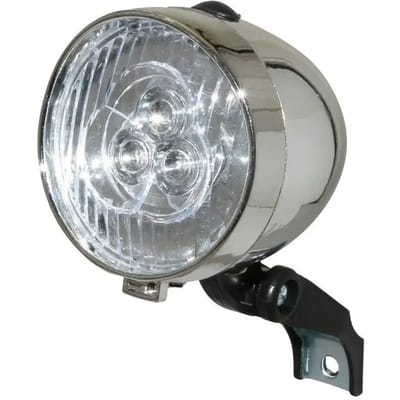 batterijverlichting vooraan op led vork chroom geleverd met 3 aaa batterijen P2R Retro