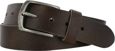 Leren Heren/Dames Riem | 4cm breed | Riemmaat: 85cm (totale lengte: 100cm) | 100% echt leer | Kleur: bruin | Nikkelvrije gesp