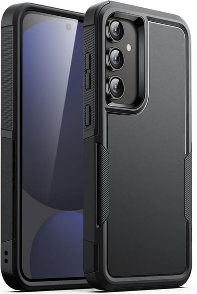 Exobox Geschikt voor Samsung Galaxy S24 FE 5G - Back Cover Hoesje - Dubbele Laagse Bescherming - Zwart