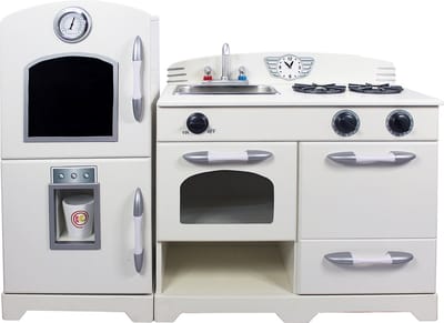 Teamson Kids Retro Houten Speelkeuken - Kinderspeelgoed - Rollenspel Speelgoed - Ivoor