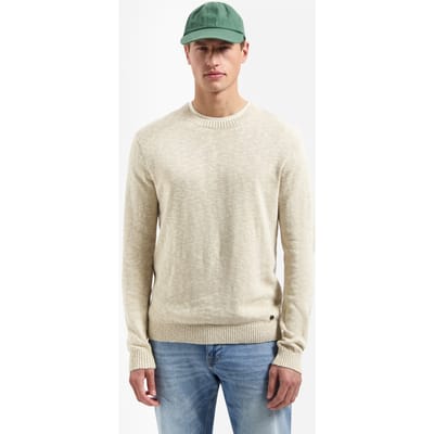 No Excess Pullover Crewneck Slub With Linen Desert  M