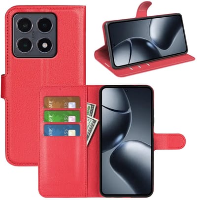 MobyDefend Hoesje - Geschikt voor Xiaomi 15T - Kunstleren Wallet Book Case (Sluiting Voorkant) - Rood