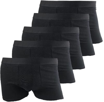 BamBella ® - Boxershorts - 5 stuks - maat S/M - katoenen Boxer short onderbroek lang zwart heren onderbroeken