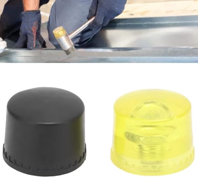 Set van 2 Vervangende Rubber Hamerkoppen - Impact Koppen en Accessoires voor Hamer - Geel en Zwart (Φ25mm)