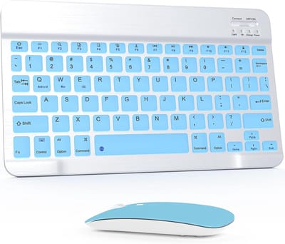 KZQ Draadloze Bluetooth toetsenbord en muis combo - Ultra-slim en compact set voor tablet en laptop - Draagbaar en universeel - Blauw