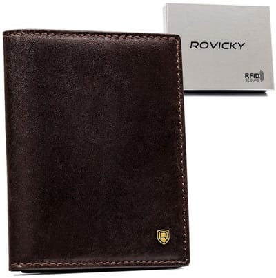 Rovicky - Portemonnee - Leer - Verticaal - RFID-bescherming