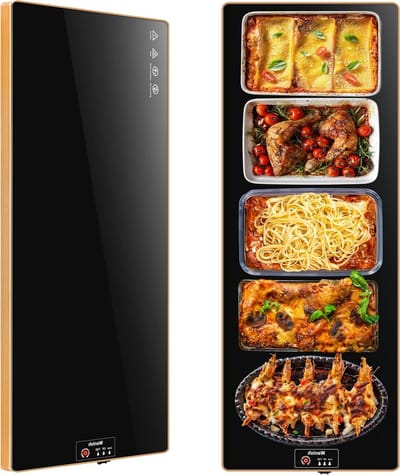 Elektrische warmhoudbak - Voedselwarmer mat - Buffet serveren - Volledige oppervlakteverwarming - 40 x 12 inch - Zwart