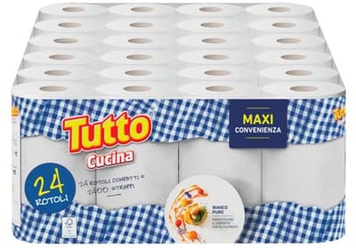 24 Maxi papierrollen - 2-laags, extra absorberend en super duurzaam voor keuken en schoonmaak