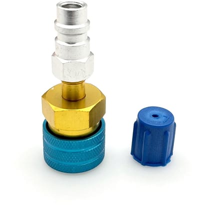 Dailygoods - R1234YF naar R134A Adapter - Auto airconditioning - Aluminium - Snelle koppeling - Lichtgewicht - Geschikt voor auto’s - Zilveren connector