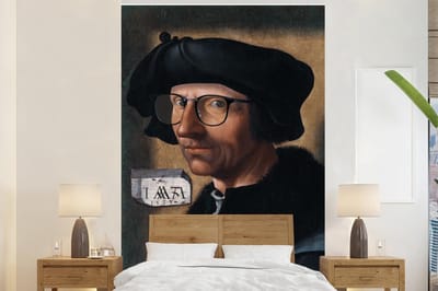 Behang - Fotobehang Zelfportret - Jacob Cornelisz van Oostsanen - Bril - Breedte 145 cm x hoogte 220 cm