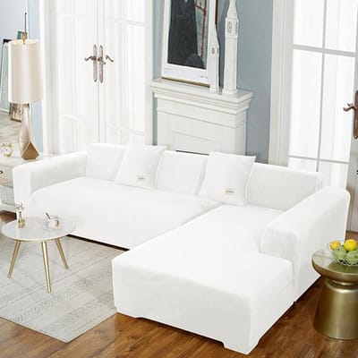 Hoge kwaliteit fluwelen bankhoes L-vormige bank stoelhoezen voor woonkamer hoes voor hoekbank elastische bank hoes wasbaar 3seater 185-230cm