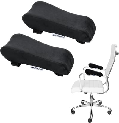 Dailygoods- Armleuningkussens 2 Stuks - Ergonomisch Traagschuim - Bureaustoel Bekleding - Verlicht Pijn - Verstelbare Klittenbandsluiting - Zwart Polyestervezel - Armleuninghoezen